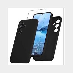 Cover For A25 - Silicone Case With Screen Protector For Samsung Galaxy A25 - Black - Samsung Galaxy A25 5G -- 51745/26288