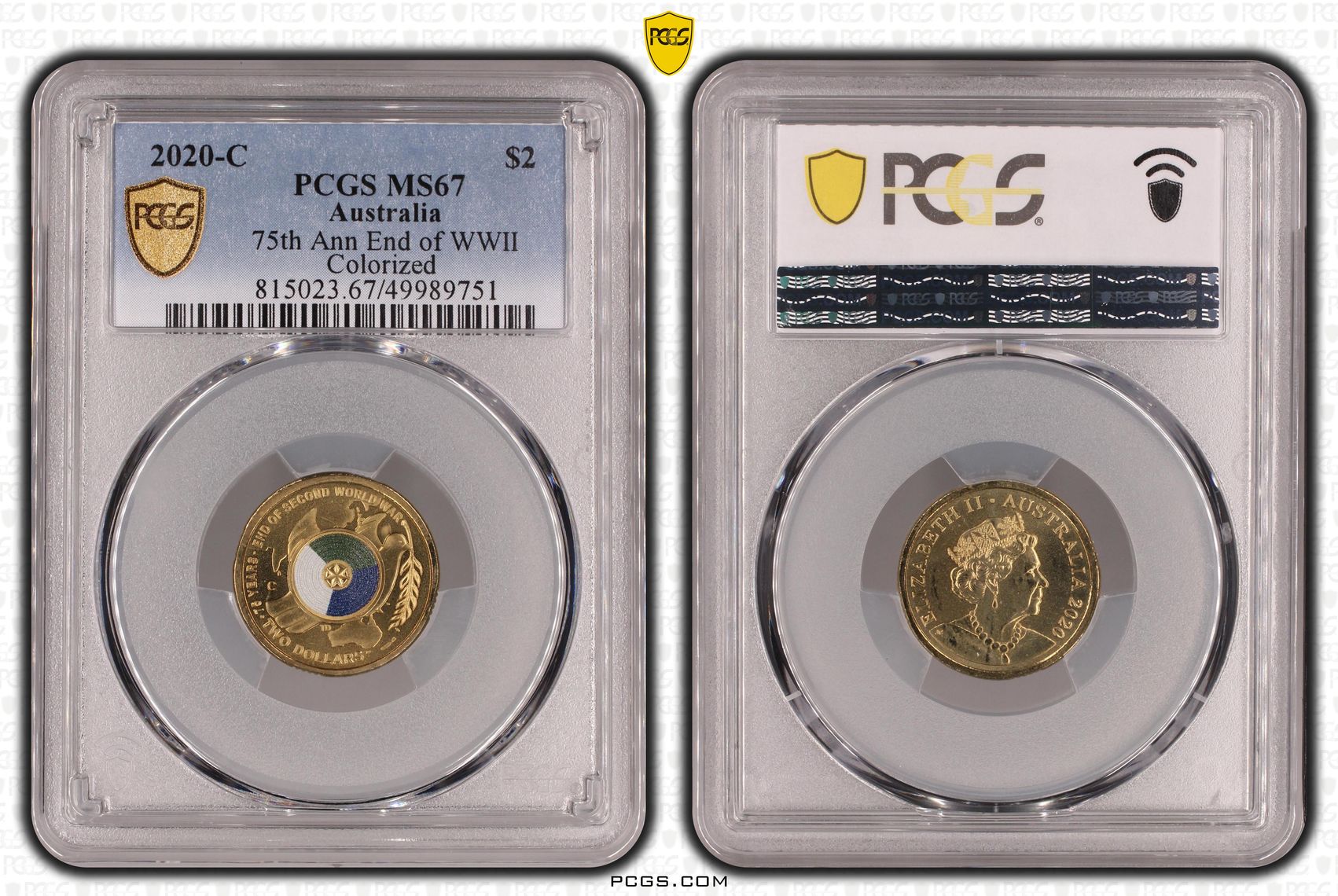 75th Ann End of WWII Colorized, Two Dollar, 2020-C, PCGS MS67