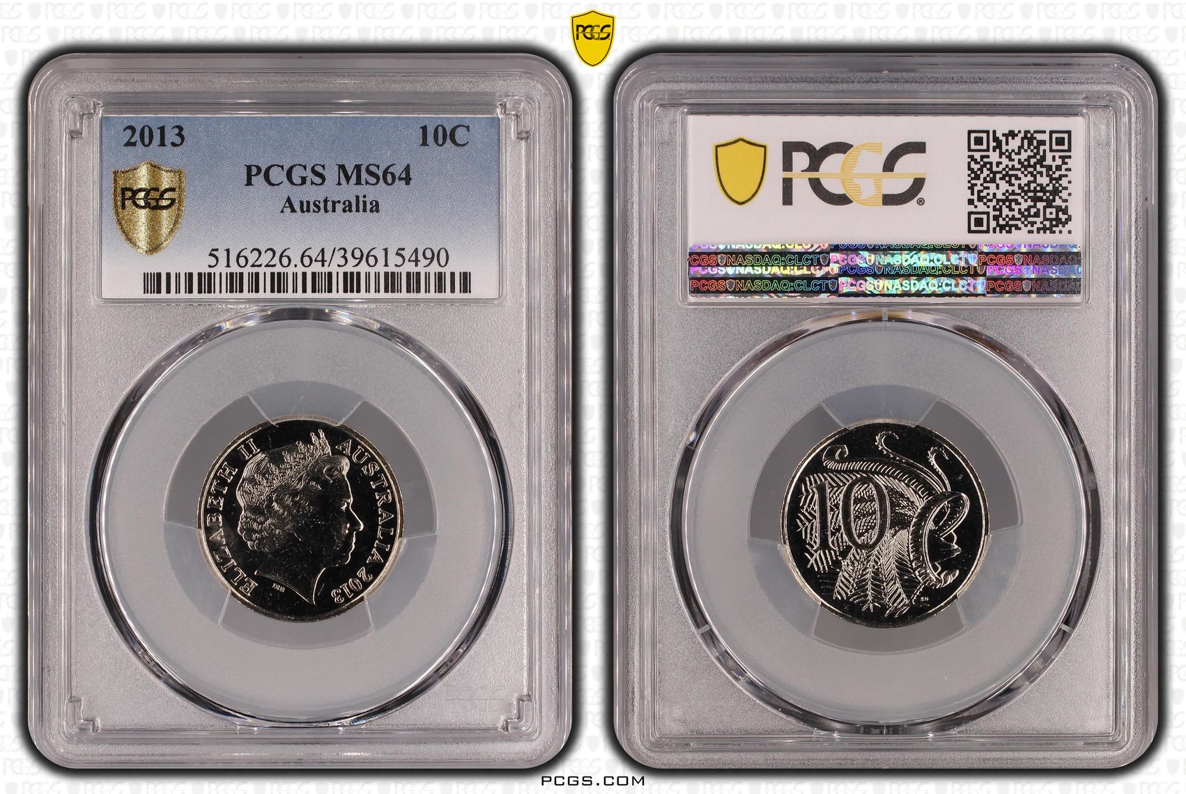 Elizabeth II, Ten Cent, 2013, PCGS MS64