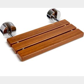 OASISSPACE 20" TEAK FOLDING SHOWER SEAT BENCH, MEDICAL WALL MOUNTED FOLD DOWN SHOWER SEAT, 400 LBS CAPACITY, TEAK SHOWER BENCH FOR