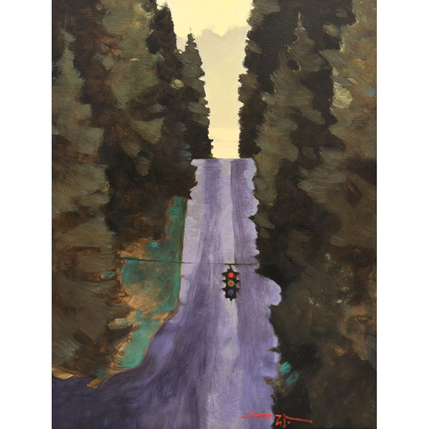 Z.Z. Wei ''Stop Light'' (Country Road) Oil