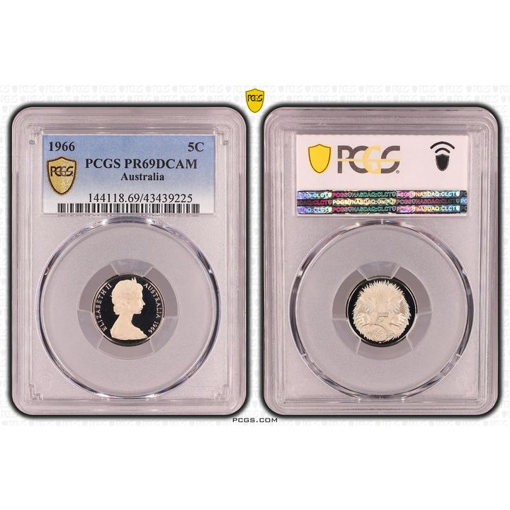 Elizabeth II, Five Cent, PR69DCAM , 1966