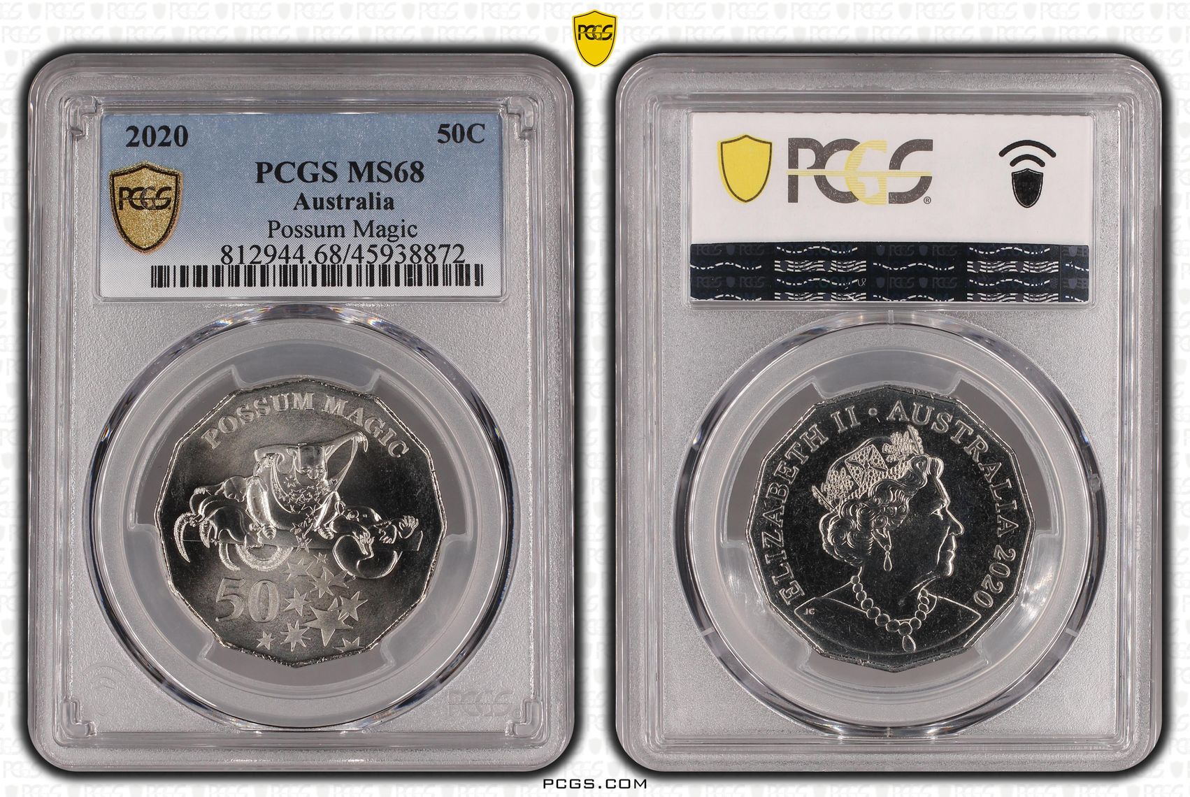 Elizabeth II, Possum Magic, Fifty Cent, 2020, PCGS MS 68