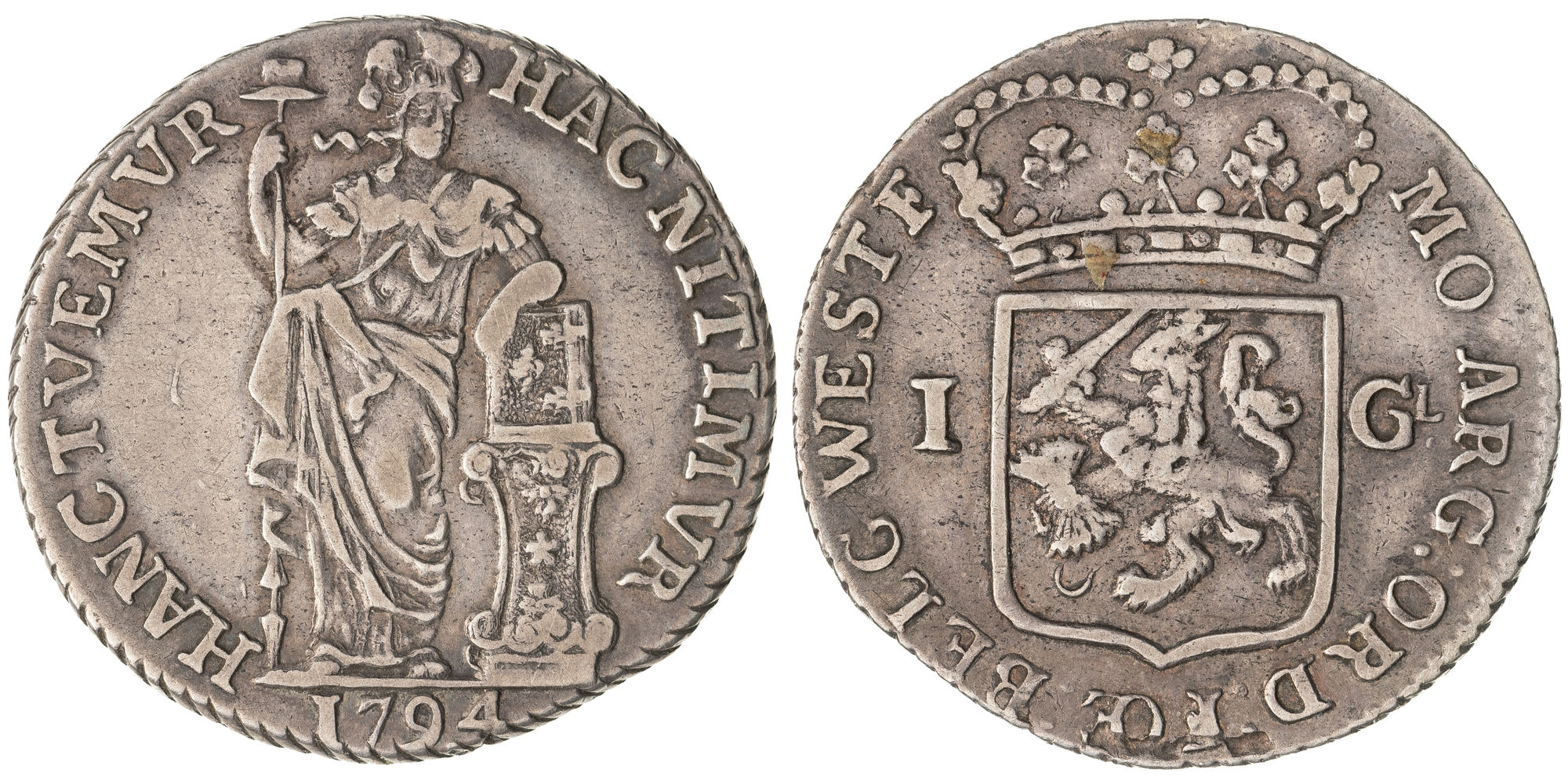 Netherlands, Dutch Republic - West Friesland, One Gulden, 1794, gF