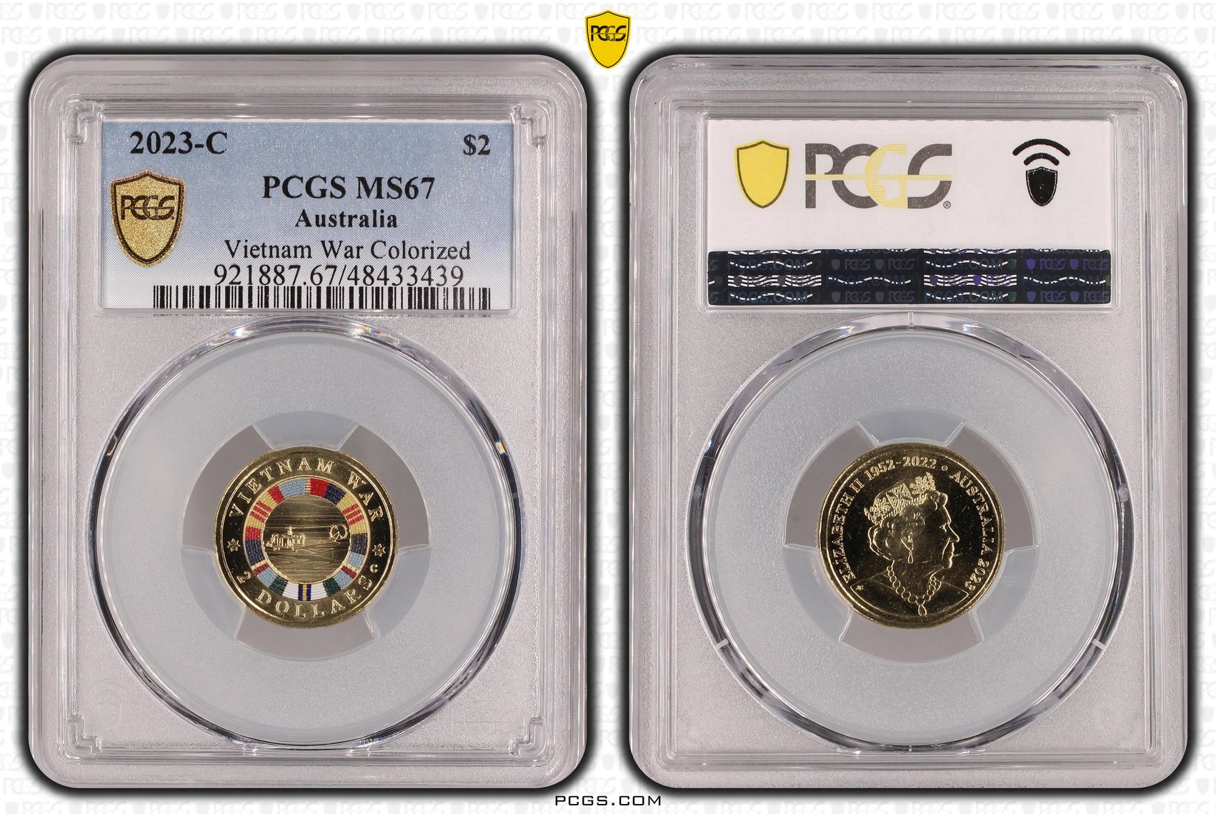 Elizabeth II, Vietnam War Colorized, Two Dollar, 2023-C, PCGS MS67