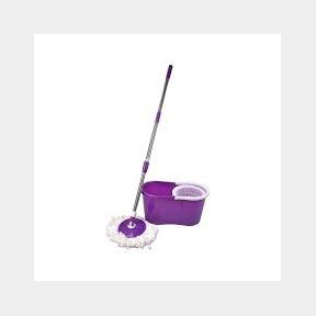 Rotating 360 Spin Mop And Plastic Bucket Set - Purple - 18.0 cm -- 51743/1734