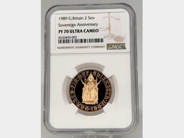 1989 'TUDOR ROSE' PROOF GOLD 2 POUND COIN PF70 UCAM TOP POP!