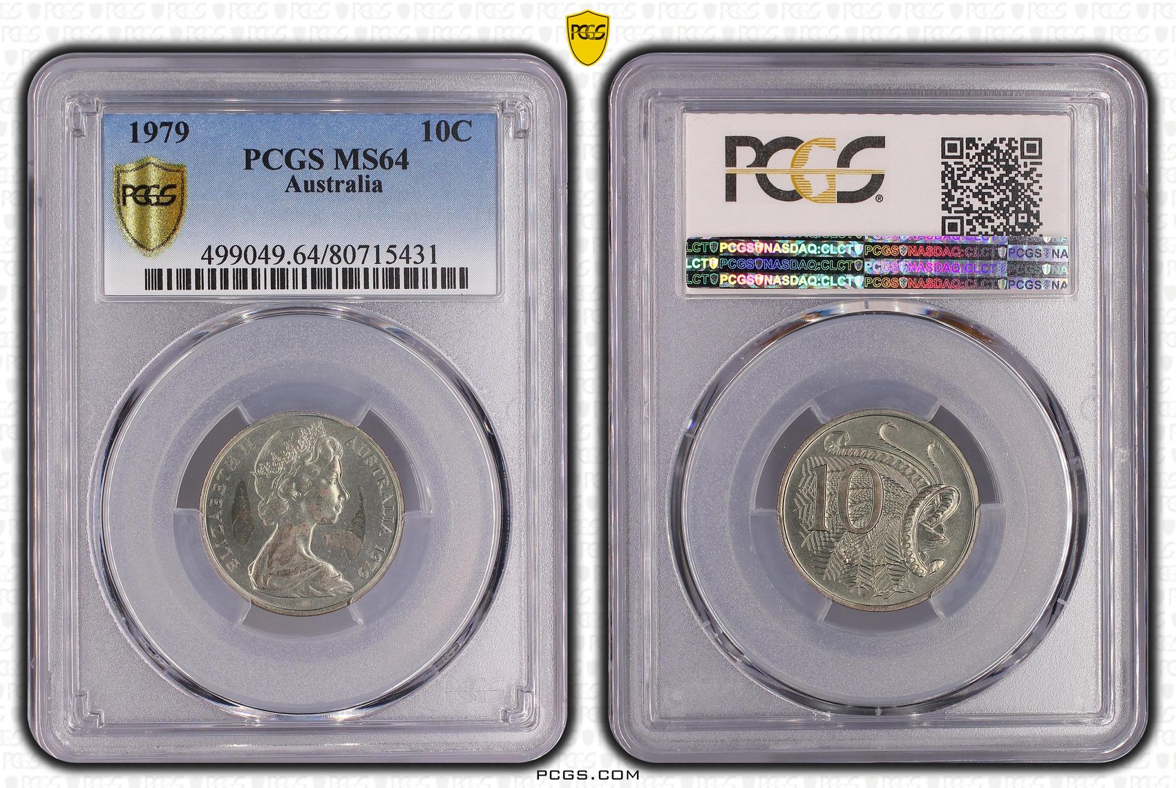 Elizabeth II, , Ten Cent, 1979, PCGS MS64