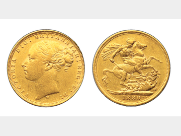 1880 MELBOURNE MINT YOUNG HEAD GOLD SOVEREIGN