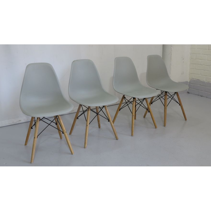 SET OF 4 MOULDED PLASTIC CHAIRS