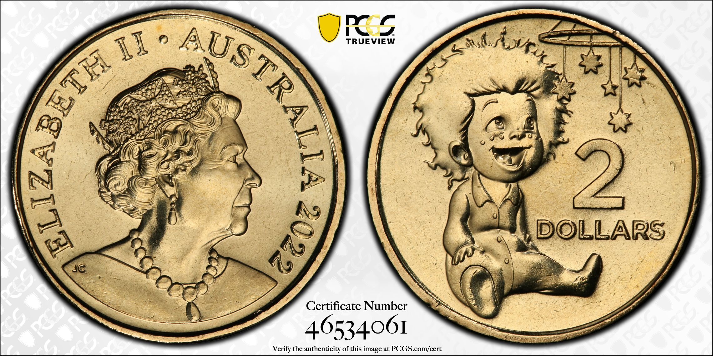 Elizabeth II, Indigenous Baby - Baby Set , Two Dollar, 2022, PCGS MS68