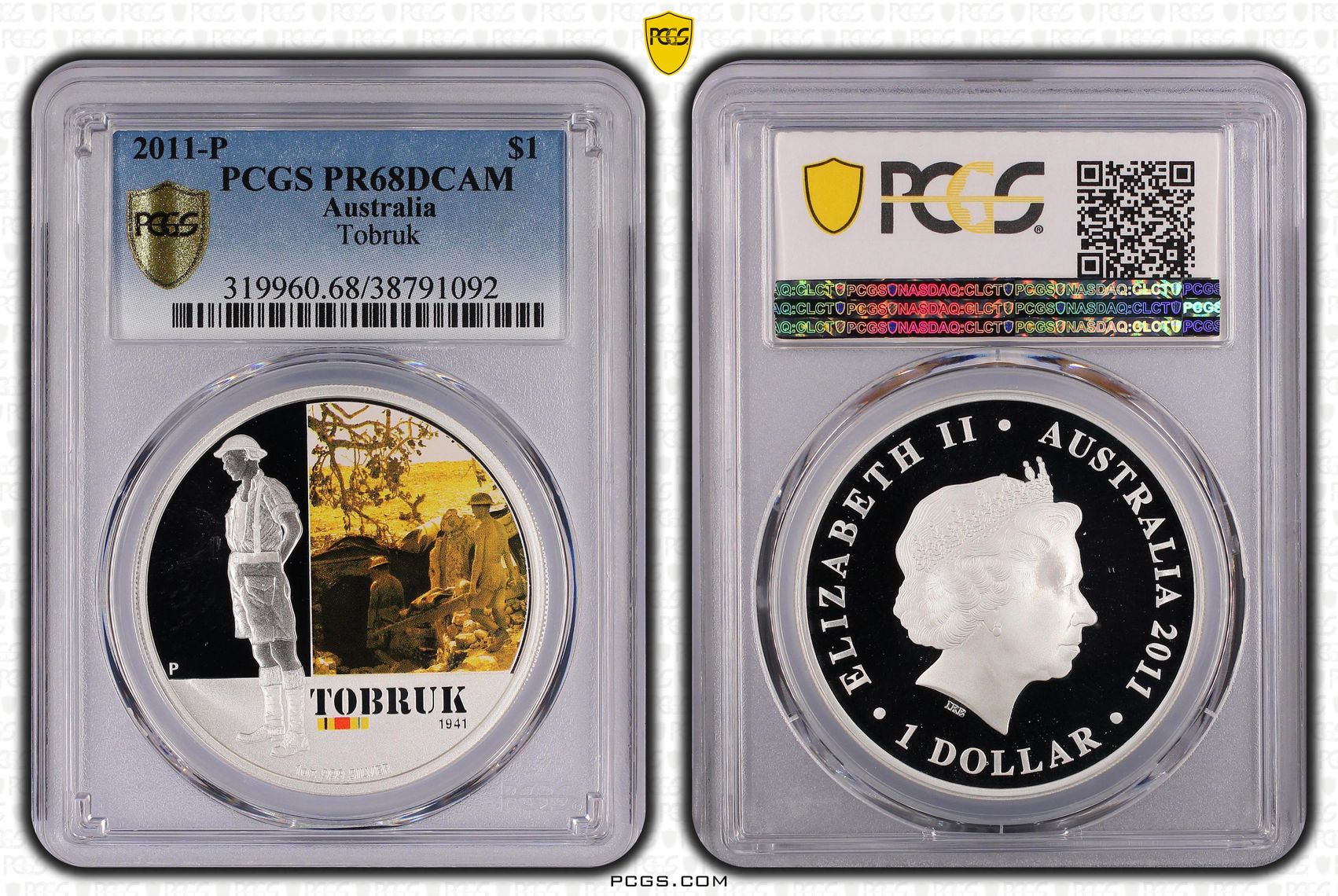 2011-P Australia One Dollar, $1 Proof Tobruk PCGS - PR68DCAM -092