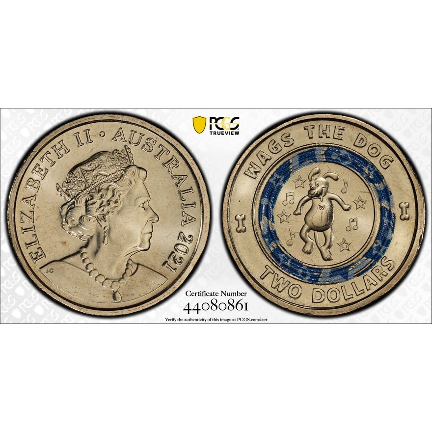 Wiggles - Wags the Dog, Two Dollar, 2021, PCGS MS67