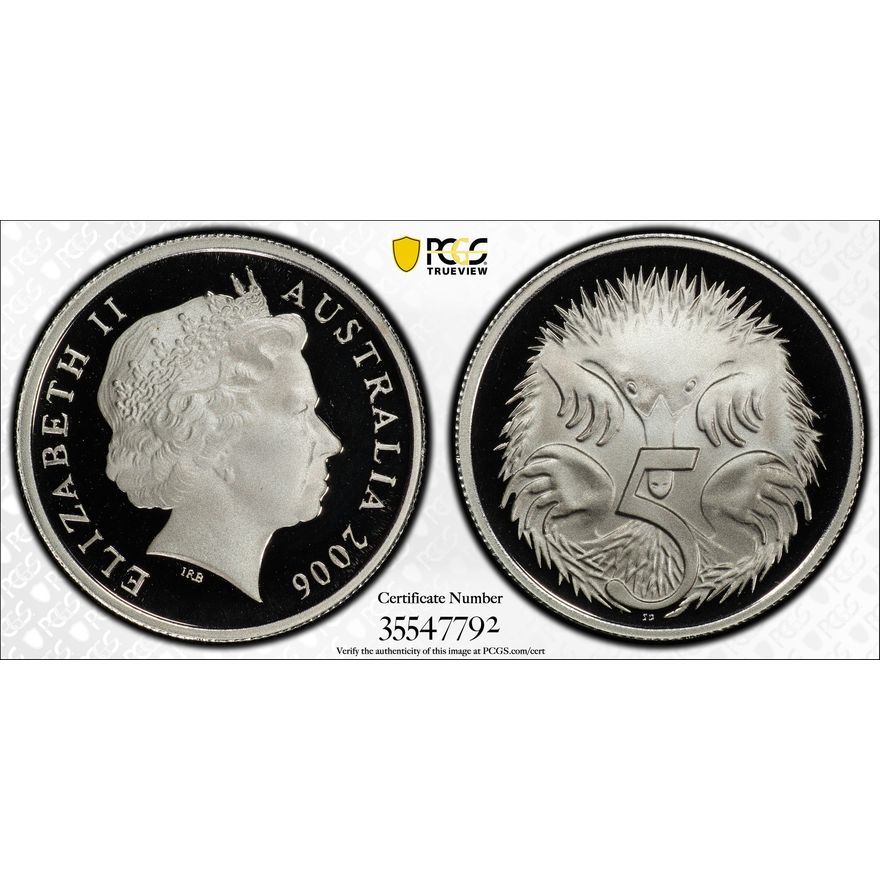 Elizabeth II, Five Cent, 2006, PCGS PR70DCAM