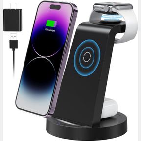 3 IN 1 CHARGING STATION FOR APPLE DEVICE, WIRELESS CHARGER FOR IPHONE 16 15 14 13 12 11 PRO MAX & APPLE WATCH IWATCH- CHARGING STA