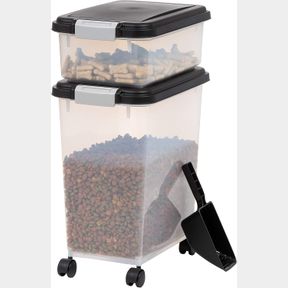 30LBS + 10LBS IRIS USA DOG FOOD STORAGE CONTAINER, 30LBS + 11LBS COMBO, CAT FOOD STORAGE CONTAINER, DOG TREAT CONTAINER, AIRTIGHT,