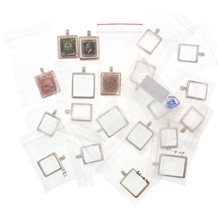 Silver Stamp Case/Pendants, 1990s, UNC