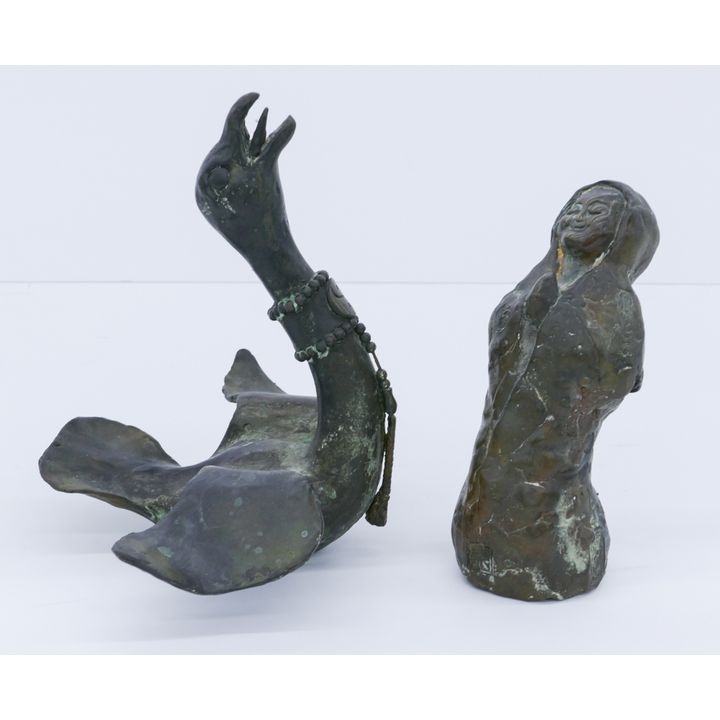2pc Richard Kirsten ''Buddhist'' Bronze