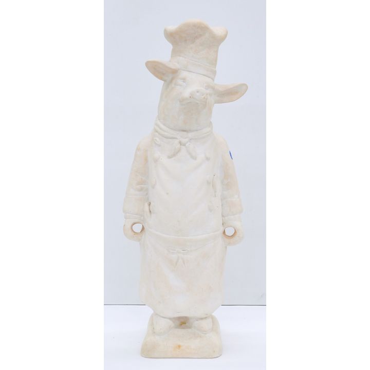 Vintage Pastry Chef Pig Chalkware Sculpture 26"
