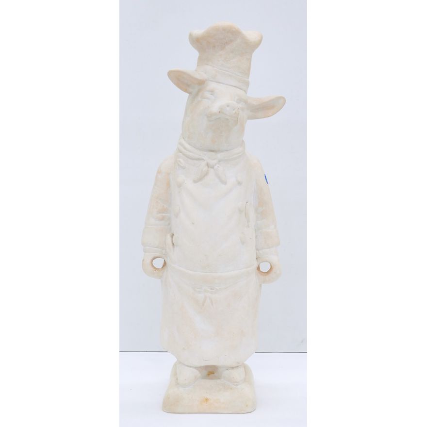 Vintage Pastry Chef Pig Chalkware Sculpture 26"