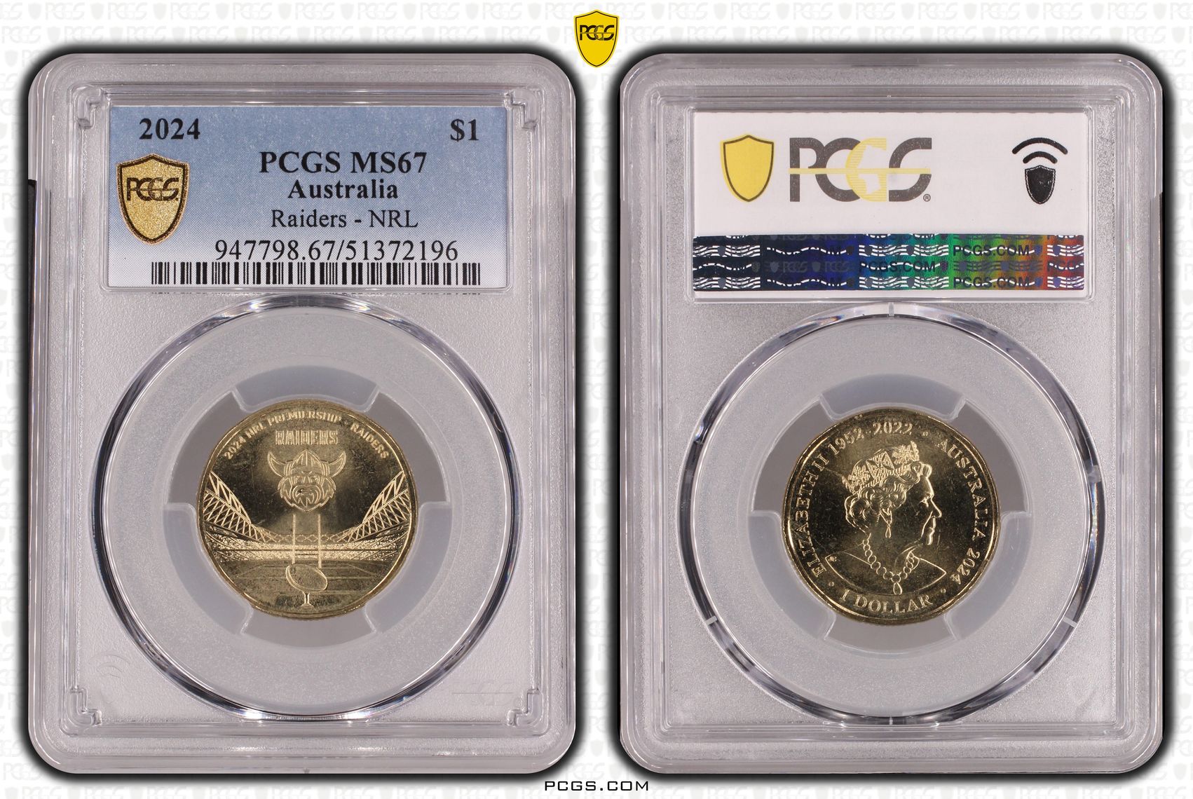 Raiders - NRL, One Dollar, 2024, PCGS MS67