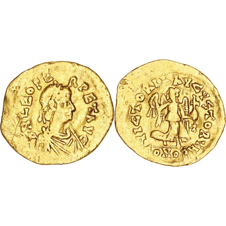 Roman Empire, Leo I, Gold Tremissis, 468-473 AD,  gF