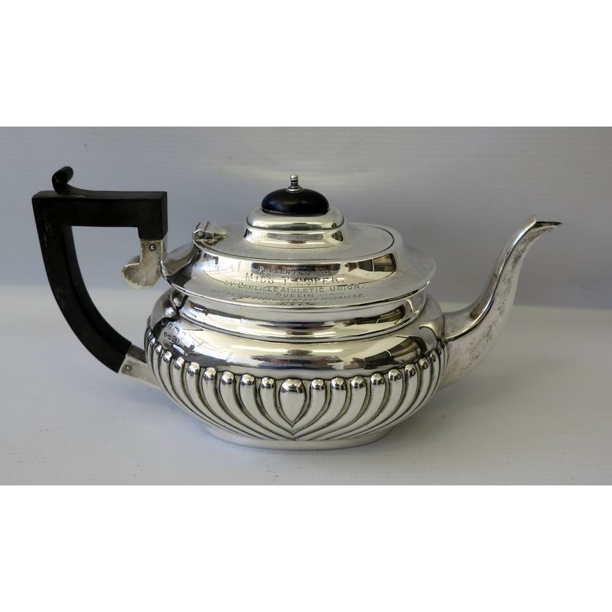 SILVER TEAPOT - WITH INSCRIPTION