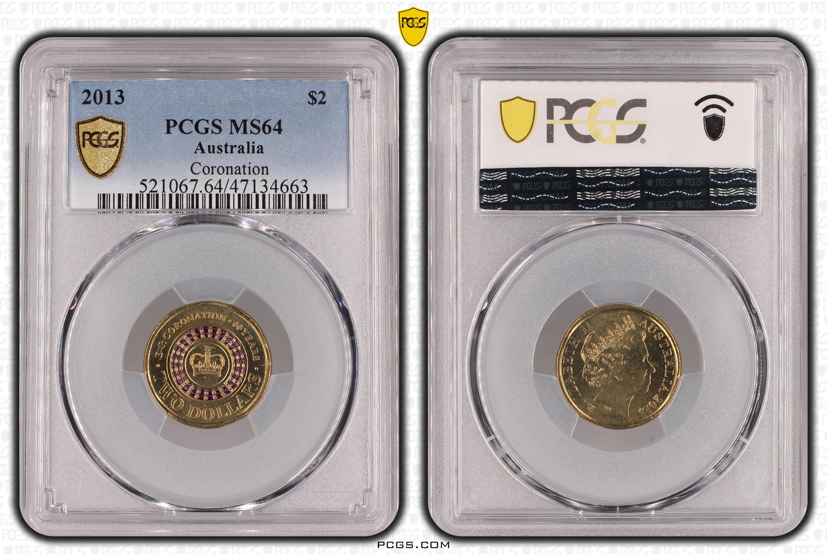 Elizabeth II, Coronation Colorized , Two Dollar, 2013, PCGS MS64
