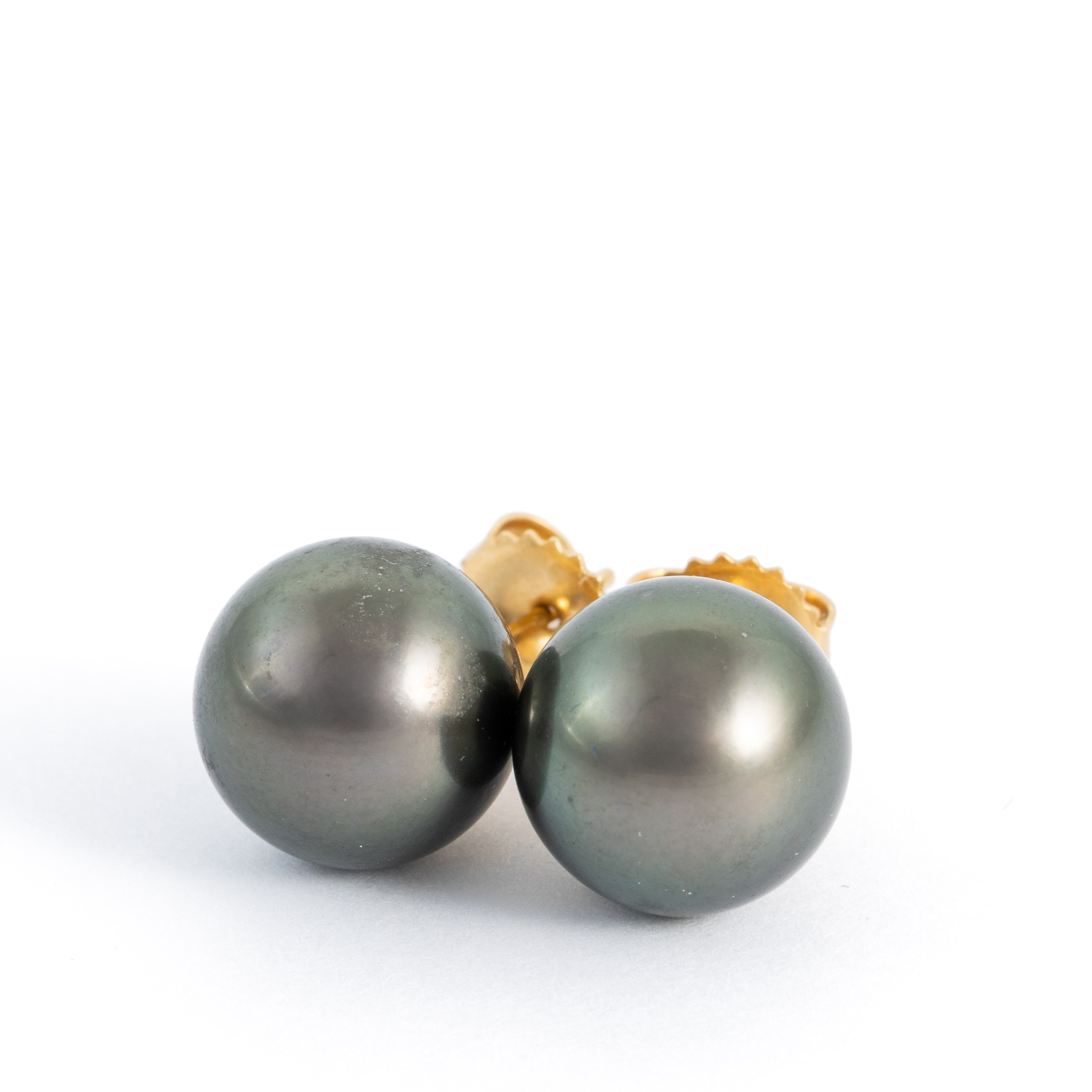 287 · Tahitian Pearl Stud 18ct Gold Earrings
