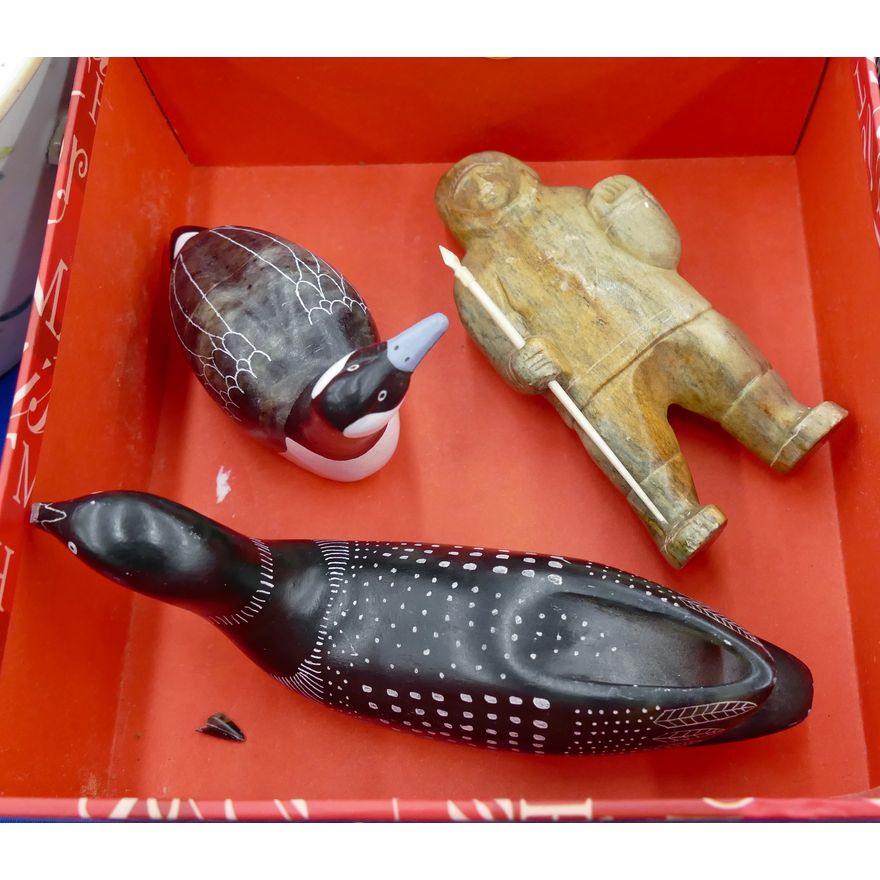 Box 3pc Alaskan Soapstone Carvings