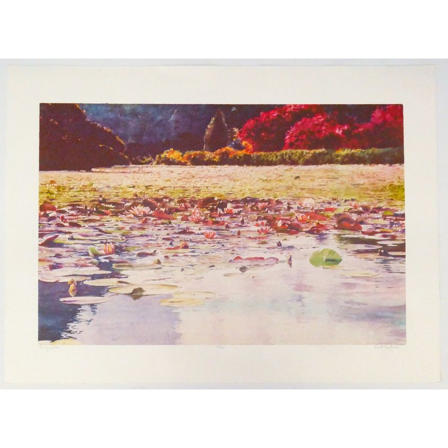 Kent Lovelace ''Ruby Lake'' Colored Lithograph