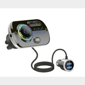 GIZZU BLUETOOTH VENT-MOUNTED HANDSFREE FM TRANSMITTER + DUAL USB CHARGER
