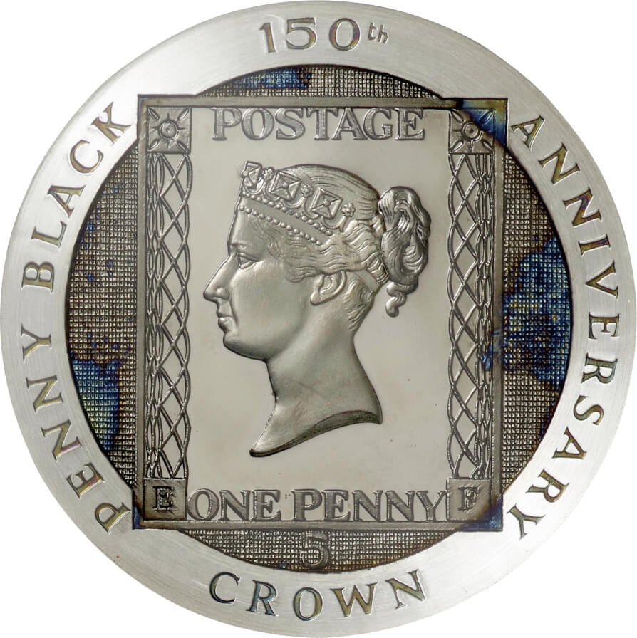 マン島-Isle of Man ペニー・ブラック150周年記念 5クラウン（5オンス）銀貨 1990年 プルーフ | Taisei Auction