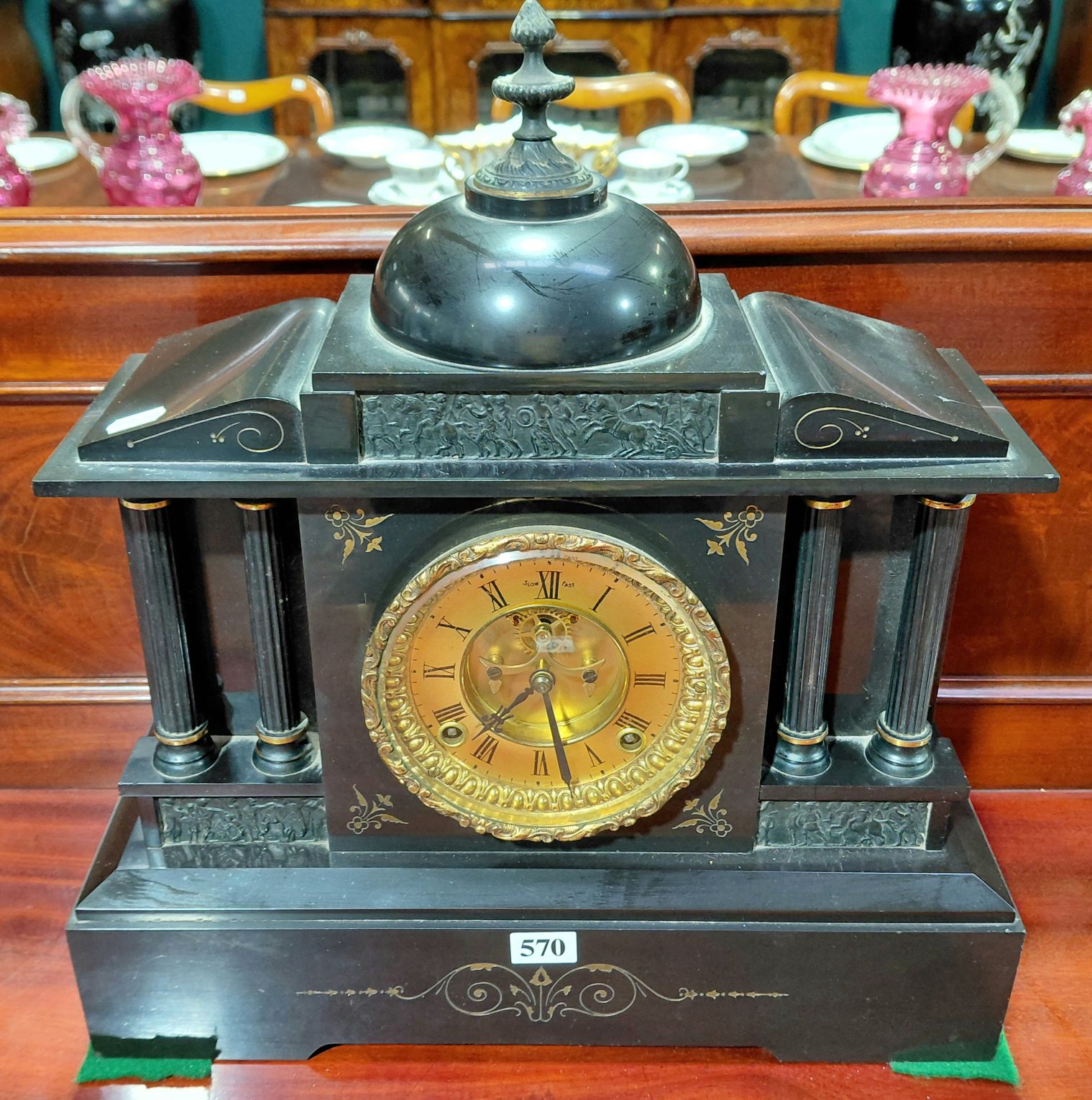 19TH CENTURY SLATE MANTLE CLOCK