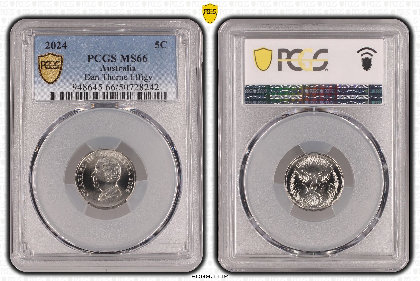Dan Thorne Effigy , Five Cent, 2024, PCGS MS66