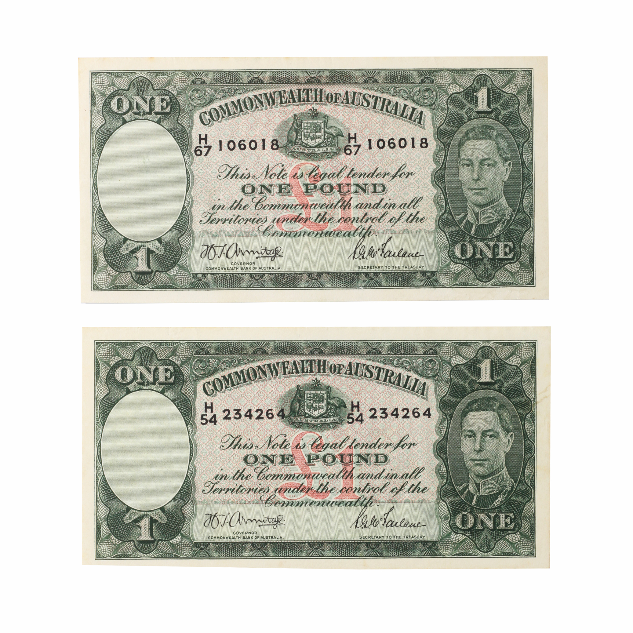 1886. · Armitage/McFarlane, One Pound, 1942, EF - aUNC