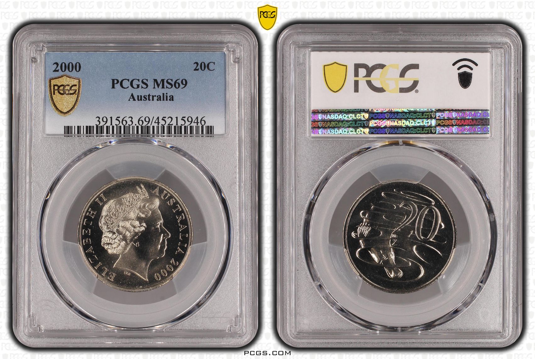 2000 Australia Twenty Cent, 20c PCGS - MS69 POP 5/0 -946