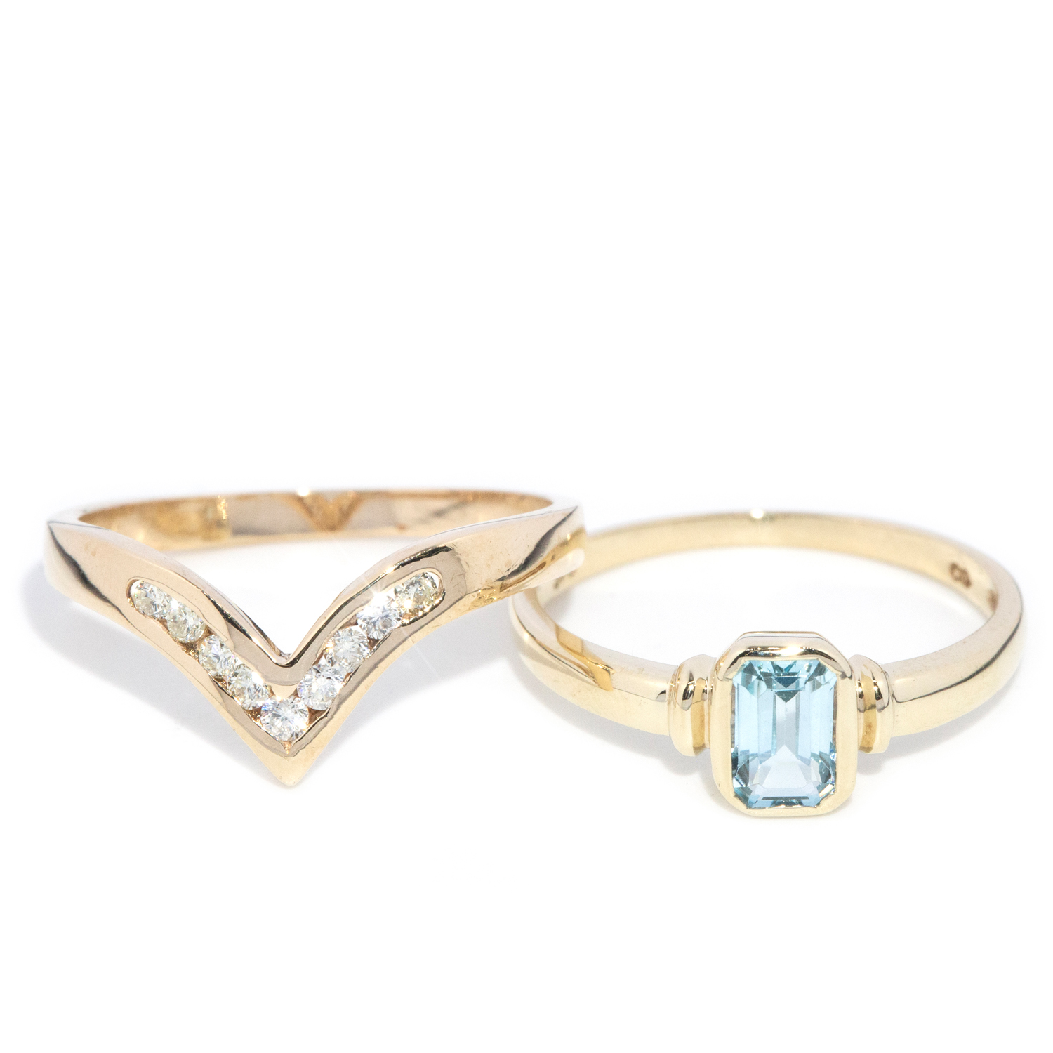 113 · Topaz Ring & Diamond Ring in 9ct Gold