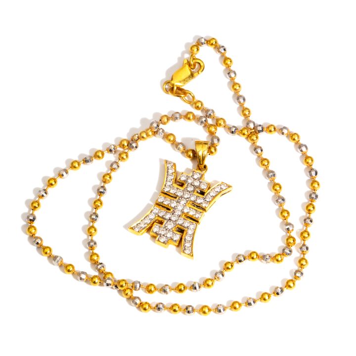 21ct Diamond Pendant & 22ct Gold Chain