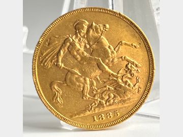 1885 VICTORIA YOUNG HEAD MELBOURNE MINT GEORGE & DRAGON GOLD SOVEREIGN