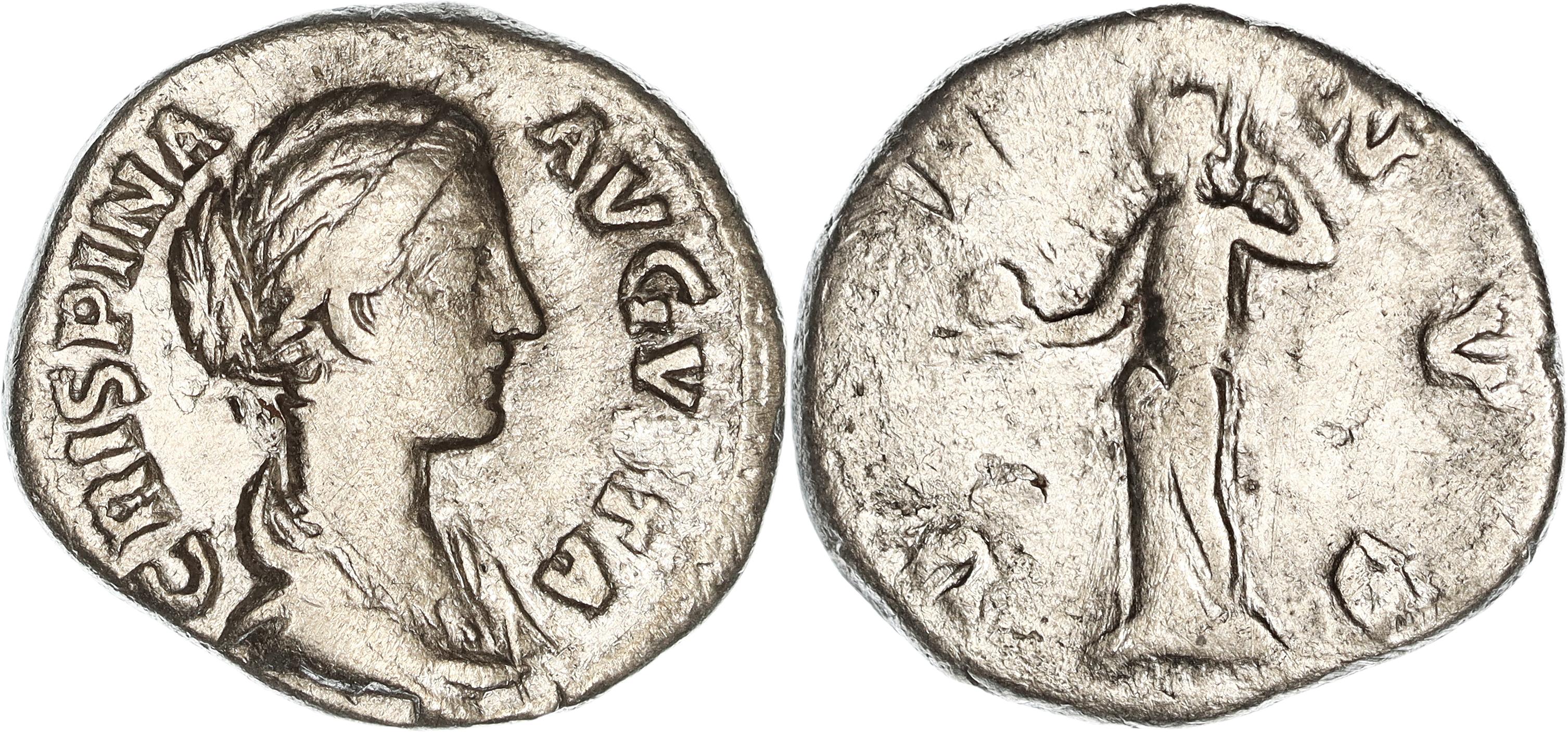Roman Empire, Crispina, Silver Denarius, 178-182 AD, F-nVF