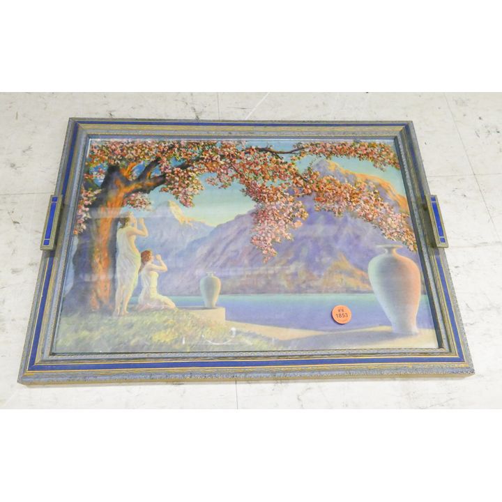 Reynard Art Deco Print Handled Tray- 12x17''
