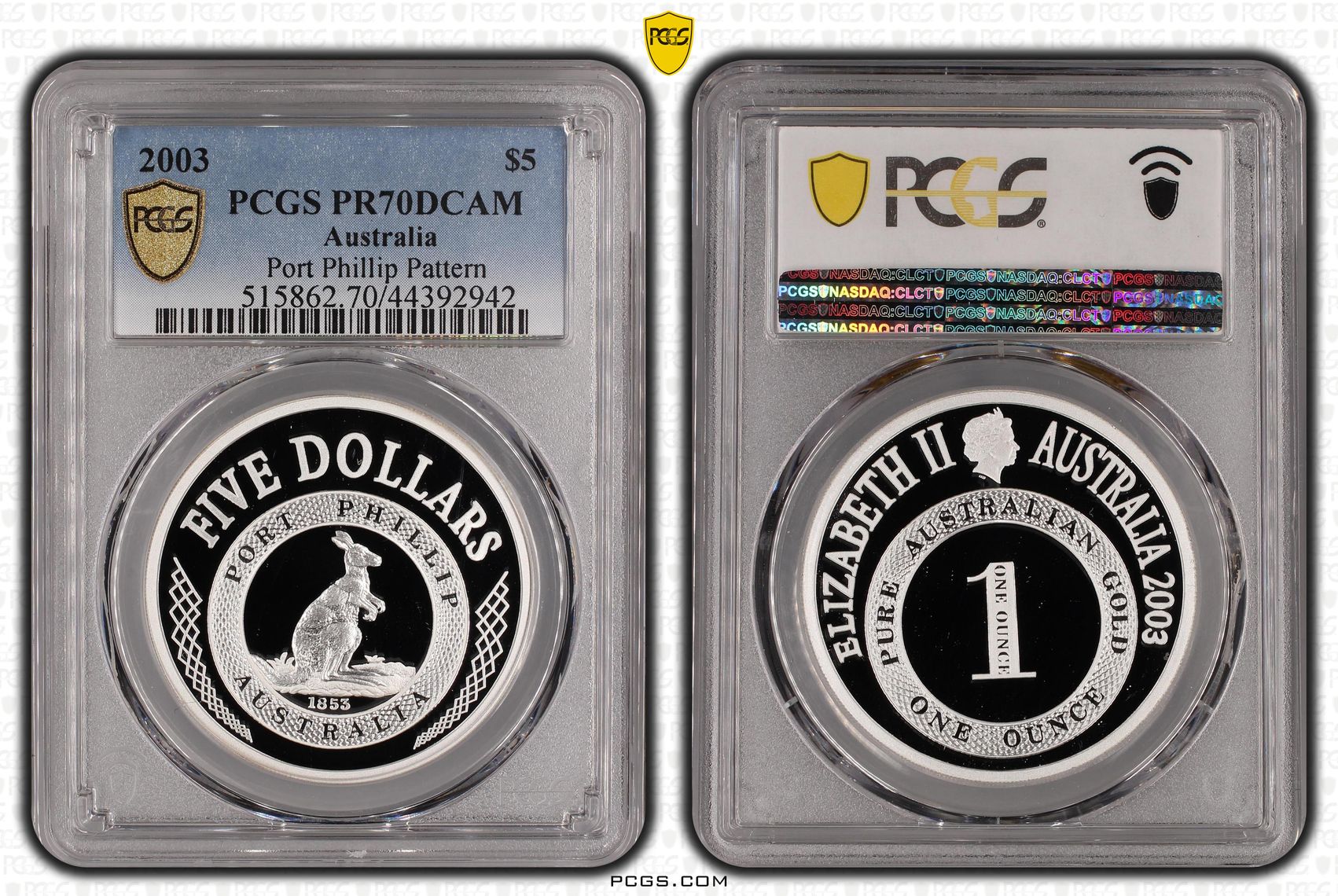2003 Australia Five Dollar, $5 Port Phillip Pattern PCGS - PR70DCAM POP 20/0 -942