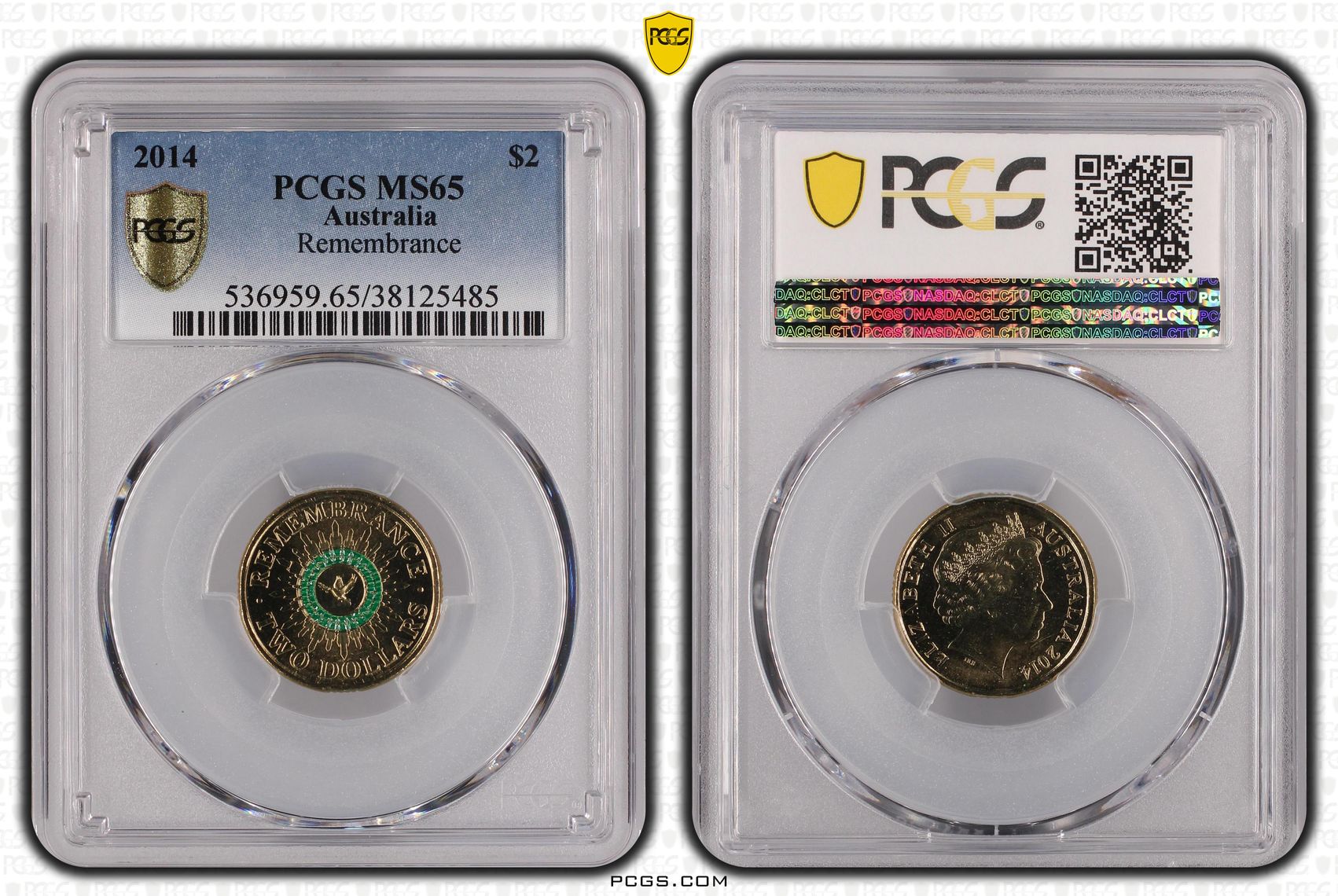 Remembrance, Two Dollar, 2014, PCGS MS 65