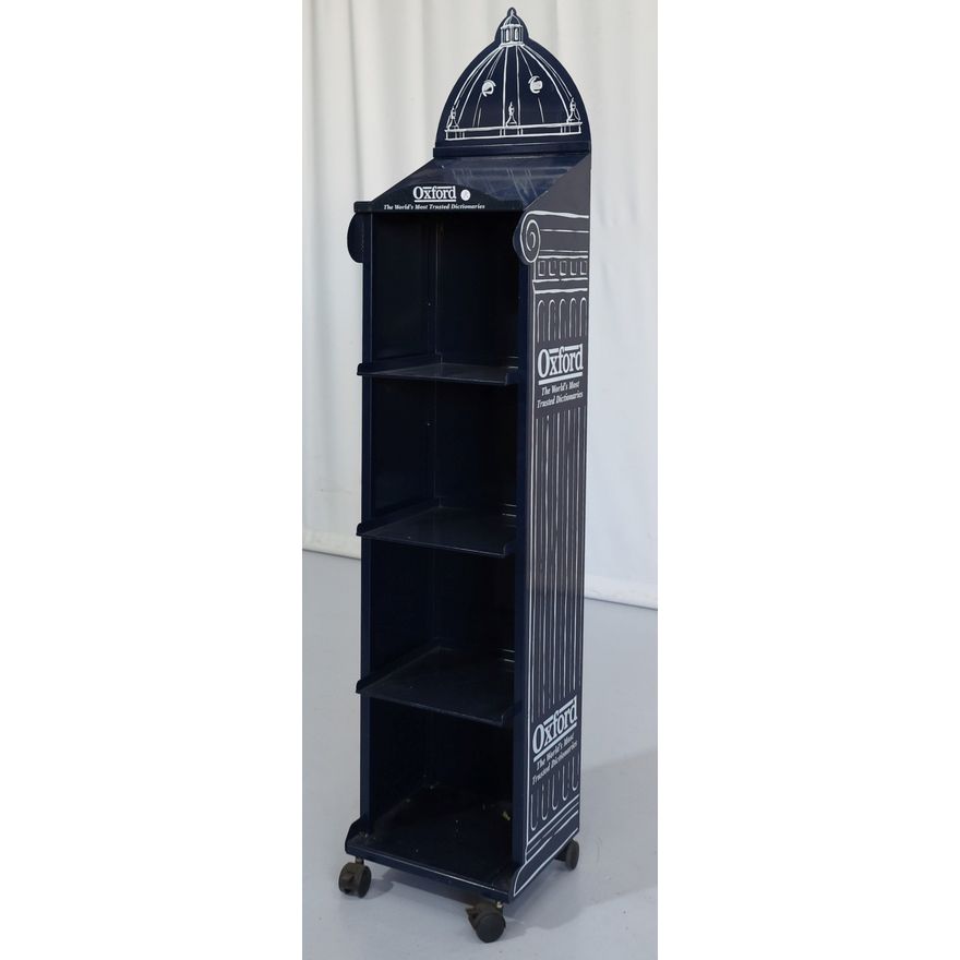 STEEL OXFORD DICTIONARIES DISPLAY STAND ON CASTORS