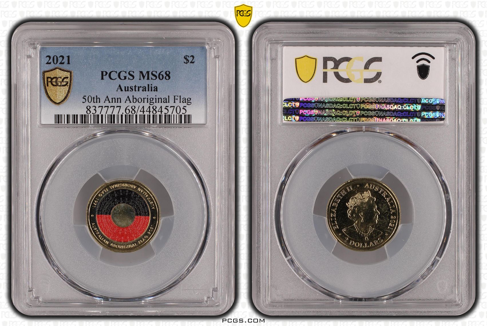 2021 Australia Two Dollar, $2 50th Ann Aboriginal Flag PCGS - MS68 -705