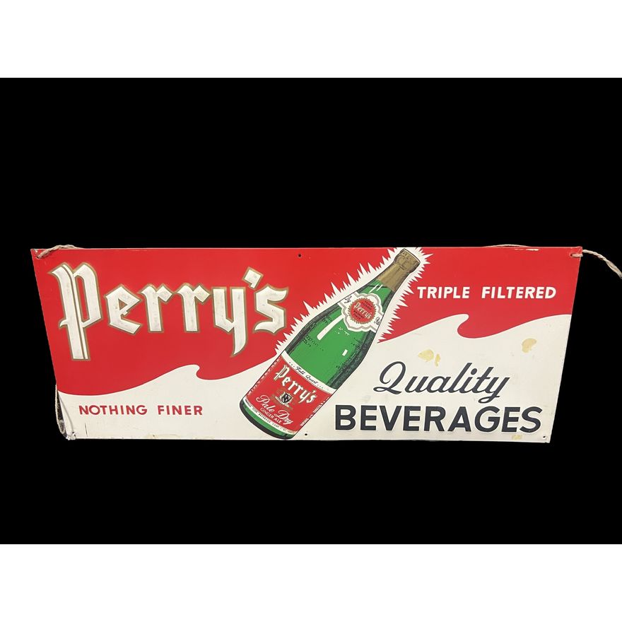 Perry's Triple Filtered Ginger Ale Tin Metal Soda Sign