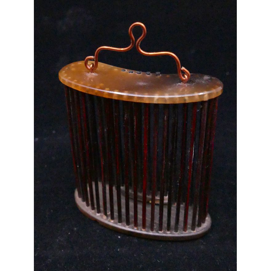 Old Chinese Carved Horn Cricket Cage- 3''