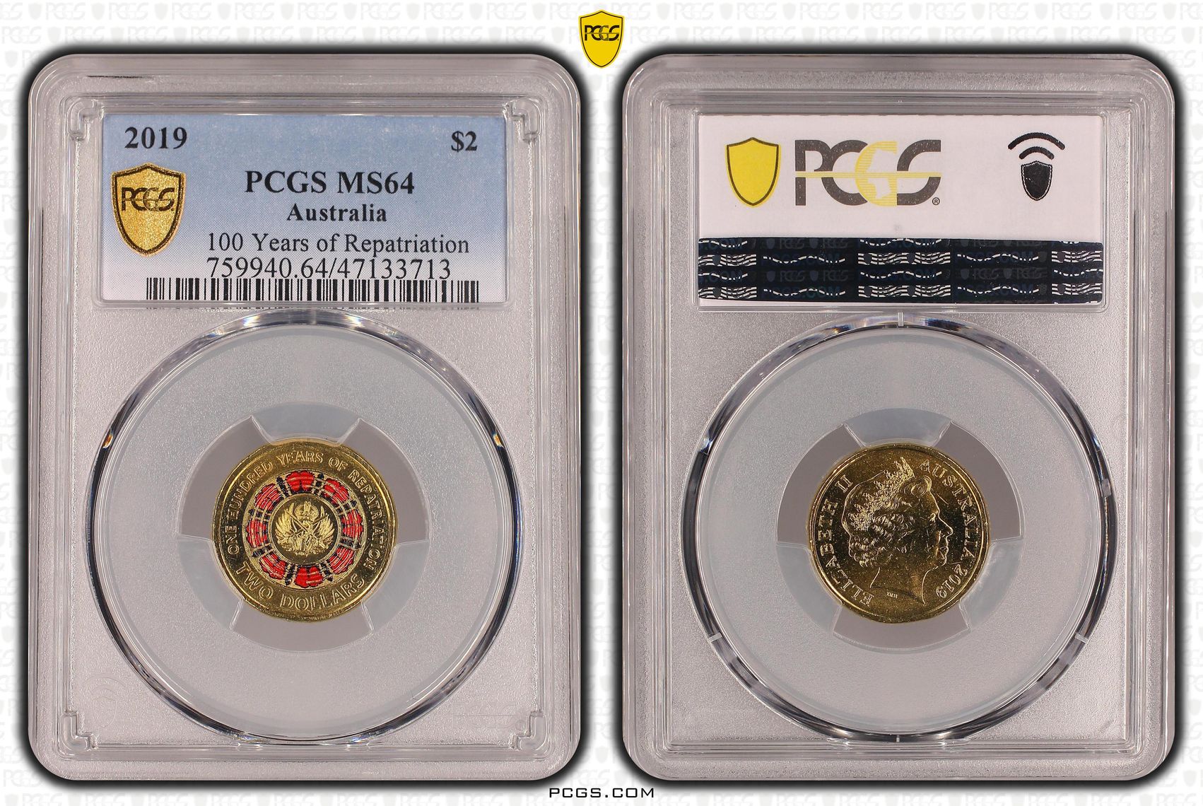100 Years of Repatriation - Colorized , Two Dollar, 2019, PCGS MS64