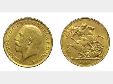 1917 GEORGE V PERTH MINT GOLD SOVEREIGN
